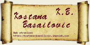 Koštana Basailović vizit kartica